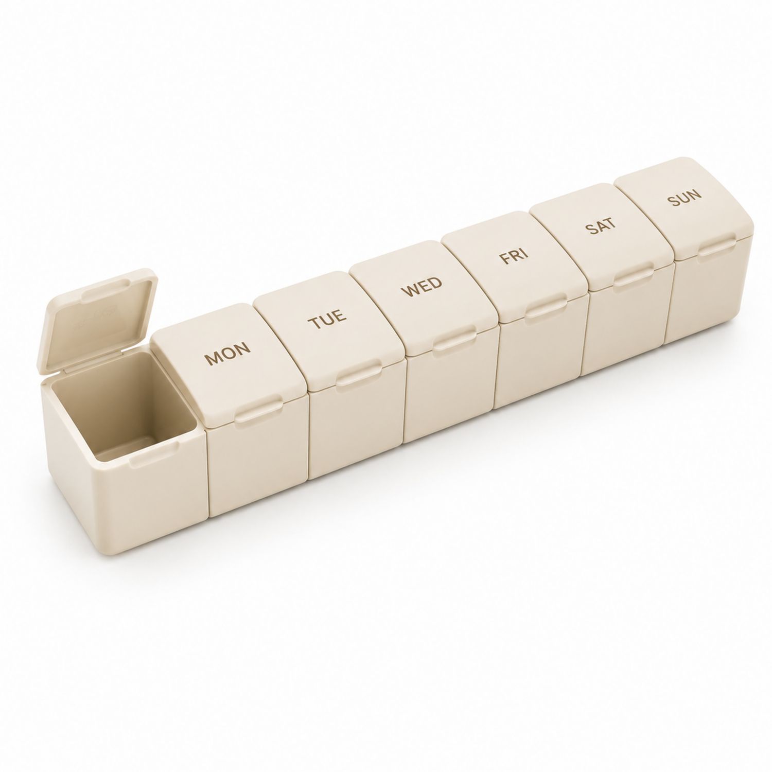 Wöchentlicher Pillenbox Organizer Beige