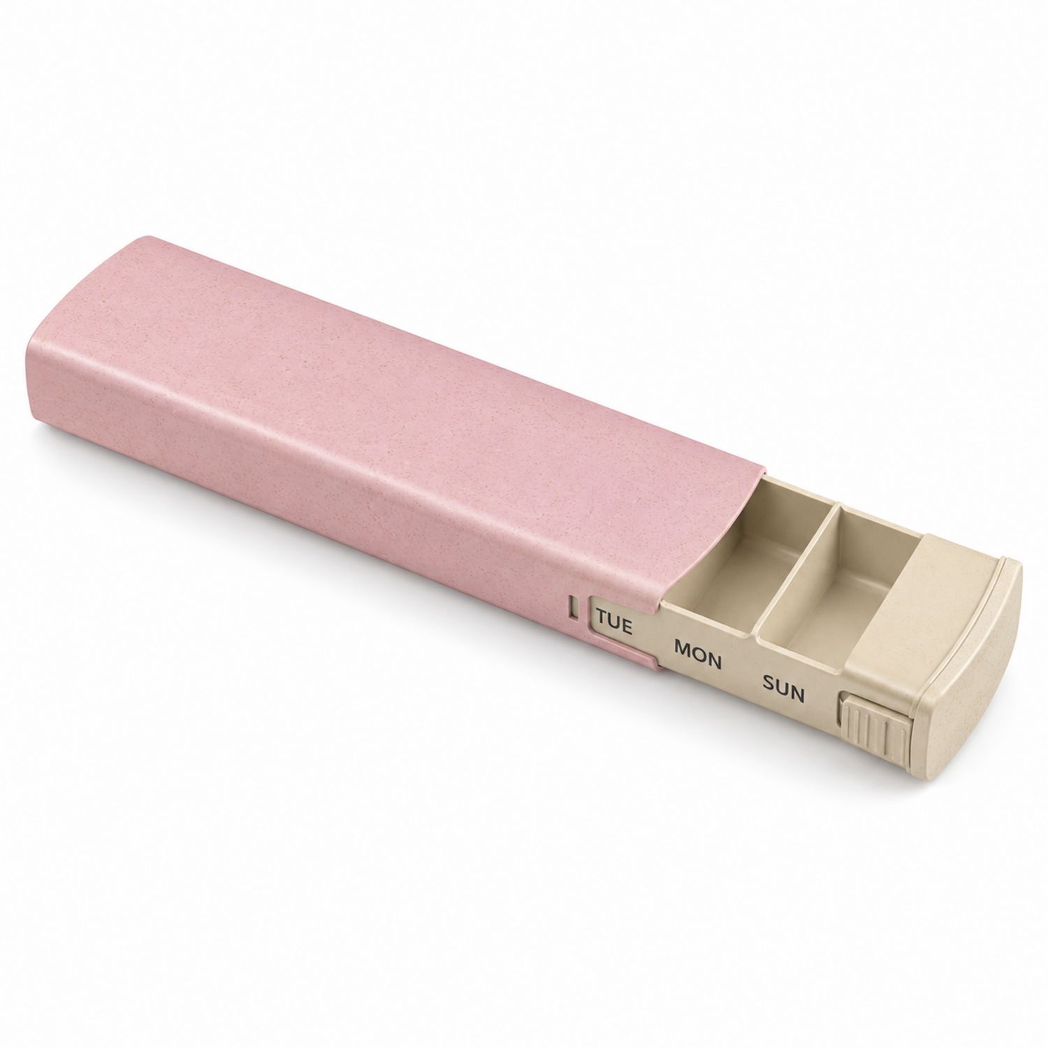 Wöchentlicher Medikamentenorganisator Rosa/Beige mit 3 Fächern