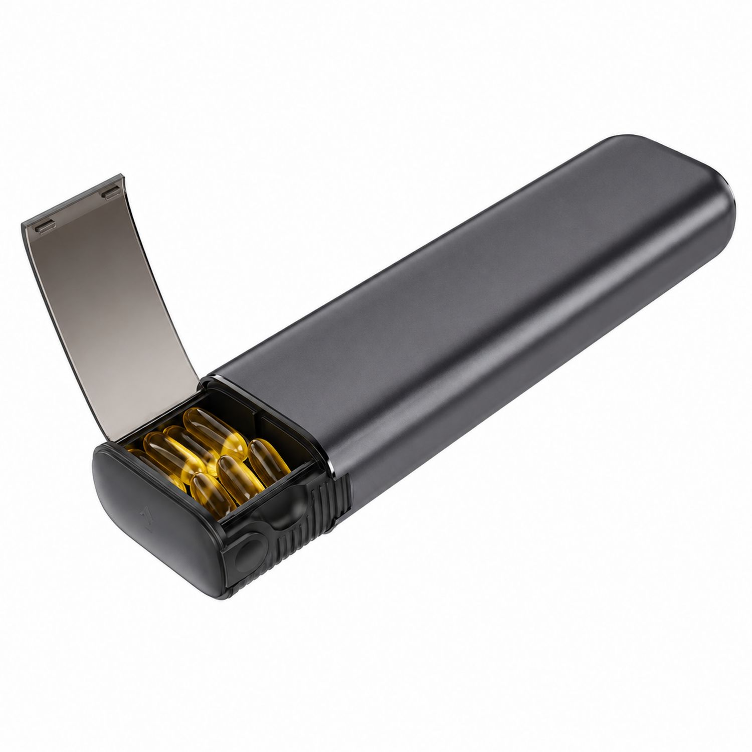 Elegante Tablettenbox mit Kapseln Aufbewahrung Schwarz