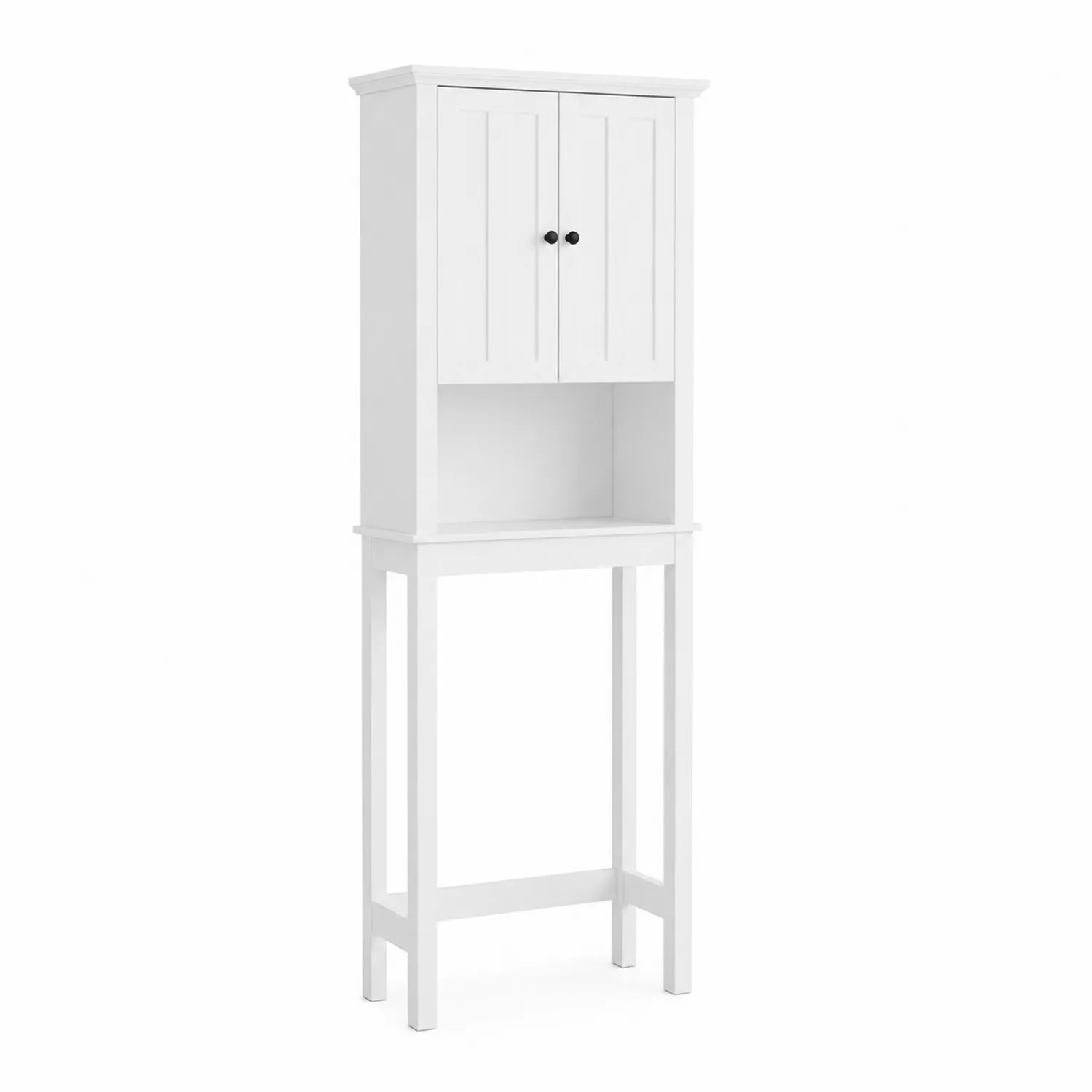 Biała szafka łazienkowa z drzwiczkami z płyty MDF 60x20x160 cm