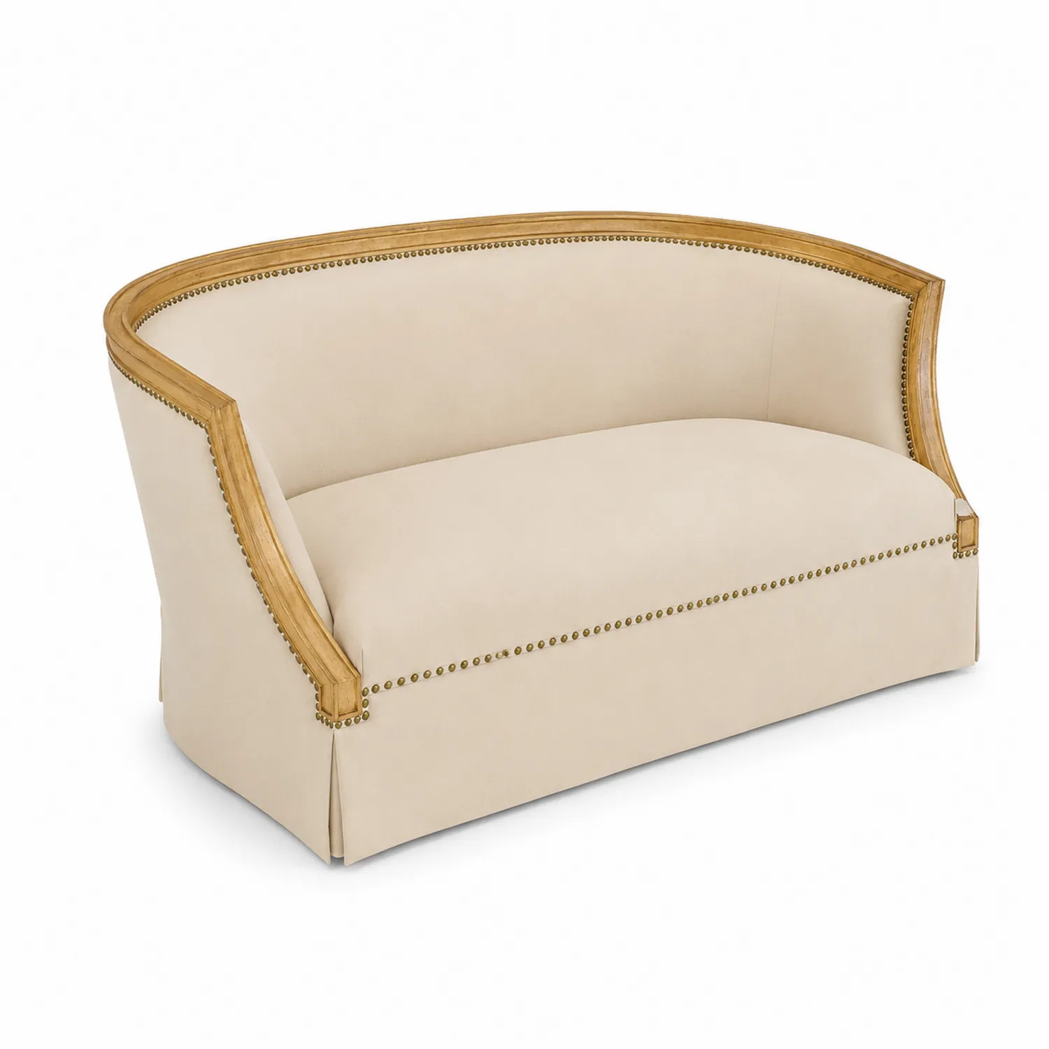 Sofa dwuosobowa z eko-skóry z dębową ramą 150 cm