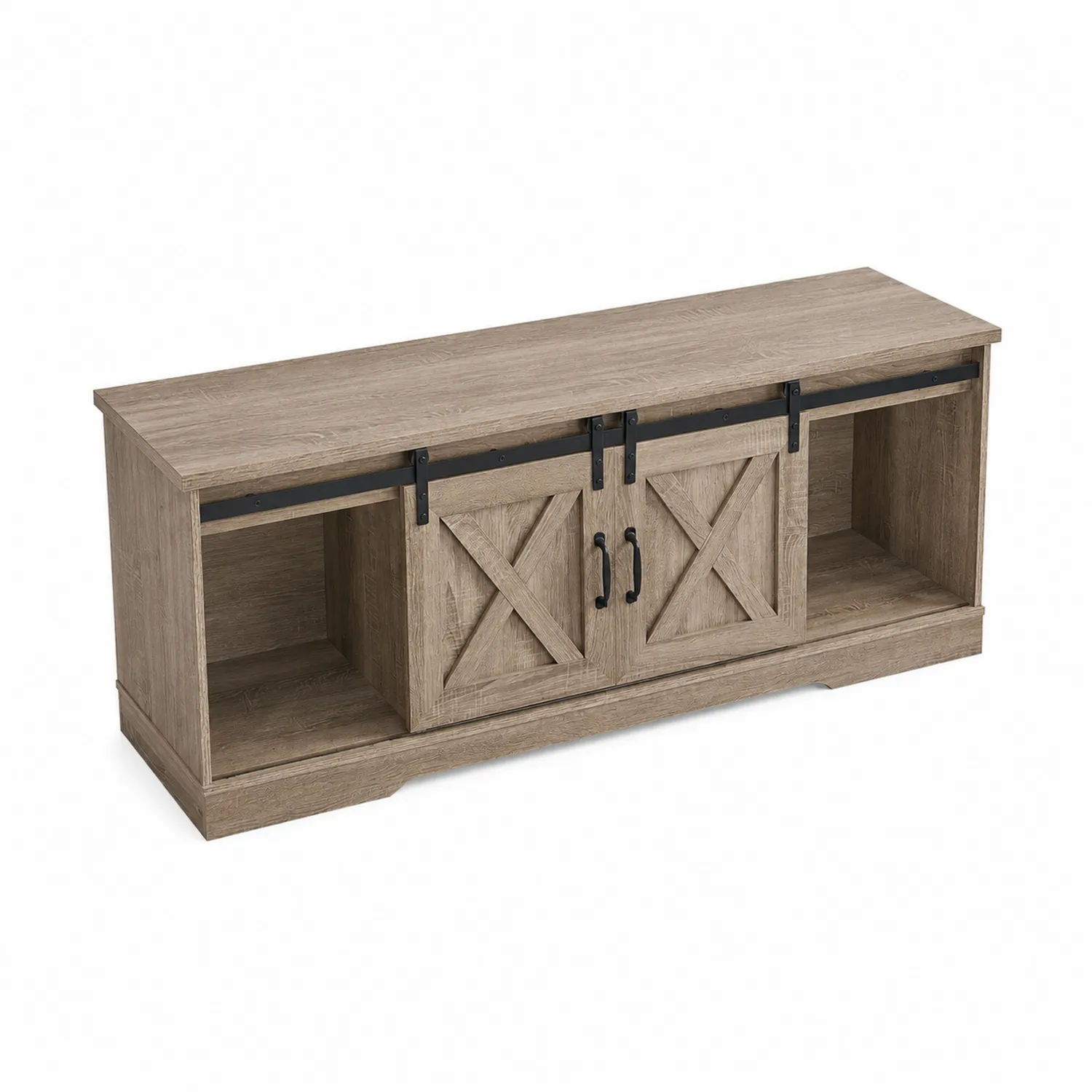 Szafka RTV drewniana z przesuwanymi drzwiami 140x40x50 cm