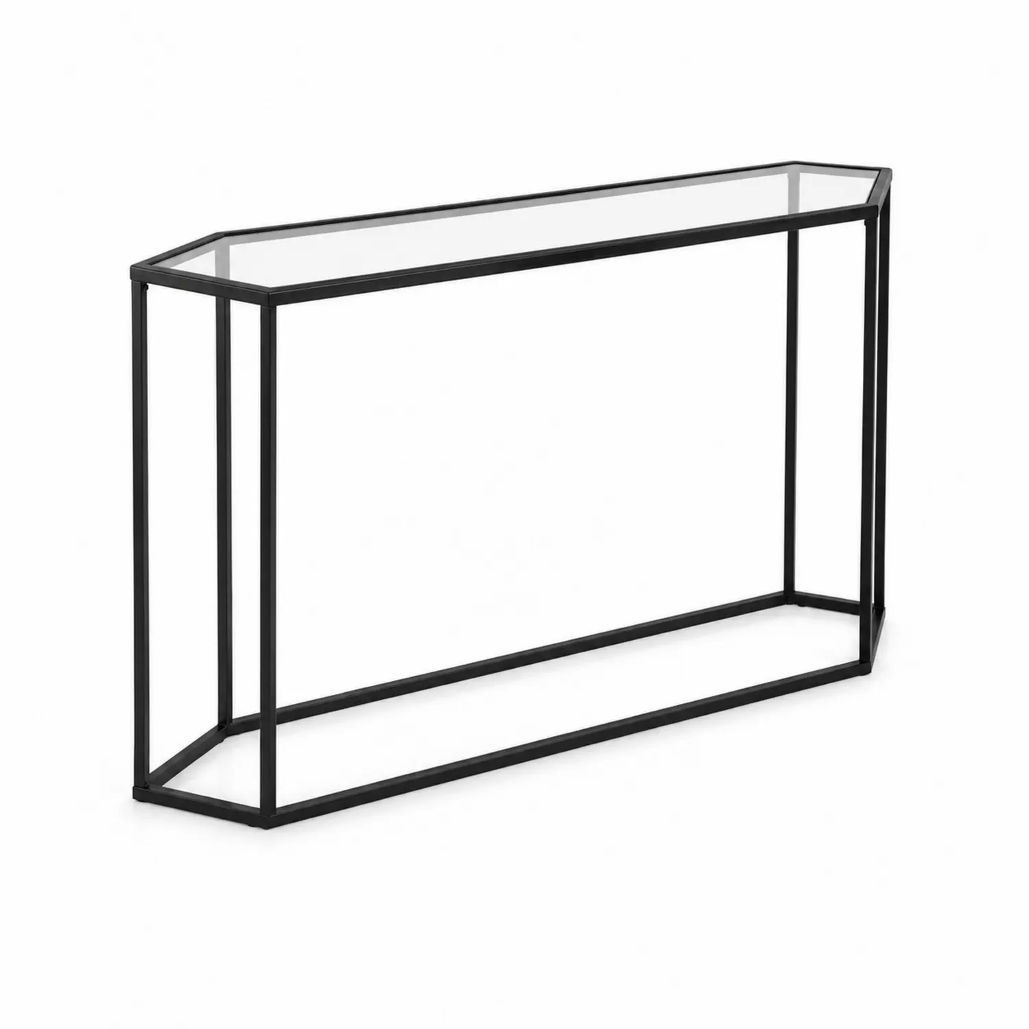 Konsola ze szkła hartowanego z metalową ramą 120cm