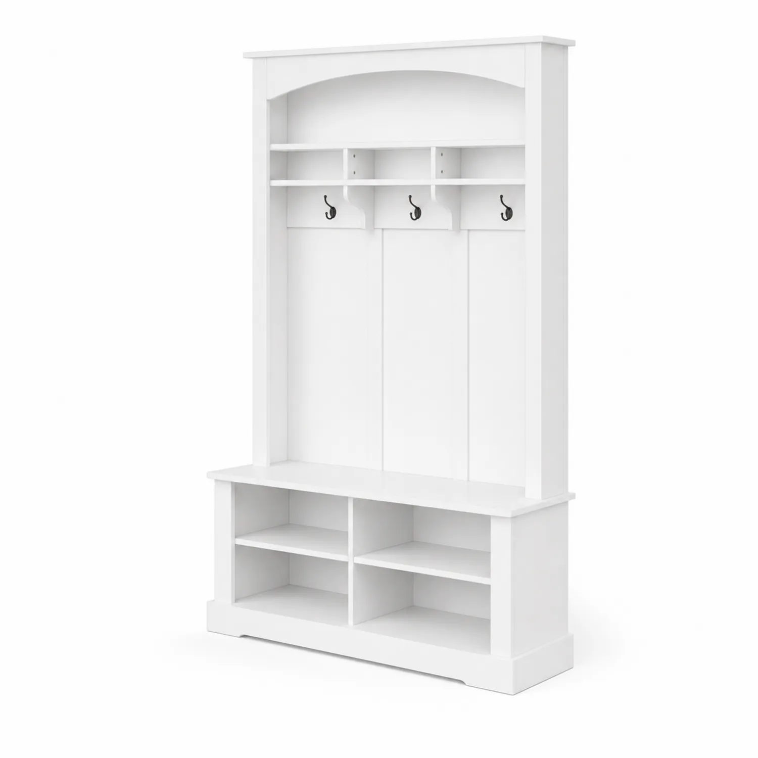 Wieszak na ubrania z półkami biały MDF 200x100x40 cm