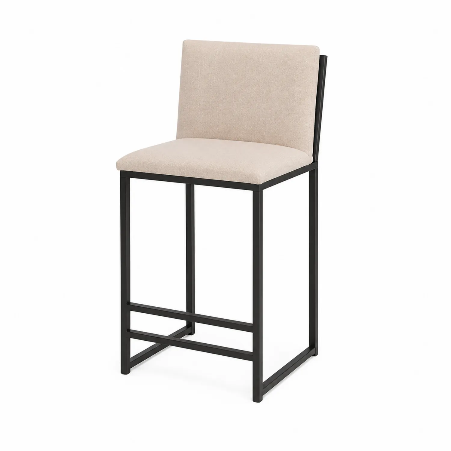 Hoker barowy z oparciem tkanina stalowy 100x46x40 cm