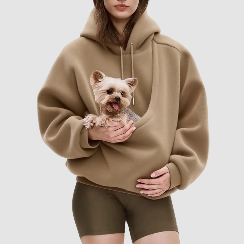 Wholesale loose sweatshirts with pet carrier pockets