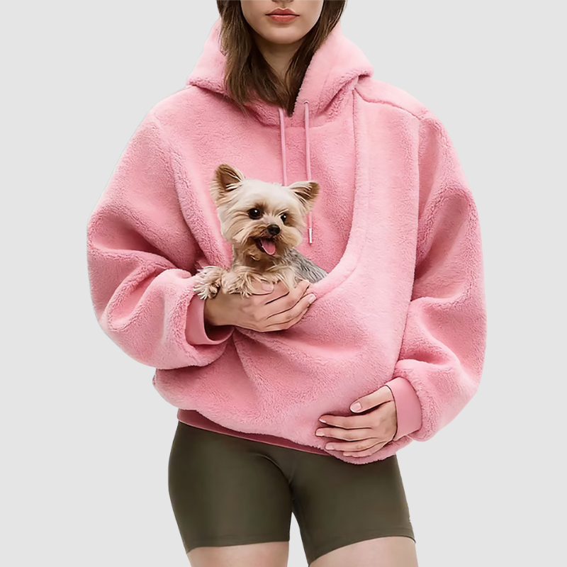 Wholesale loose sweatshirts with pet carrier pockets