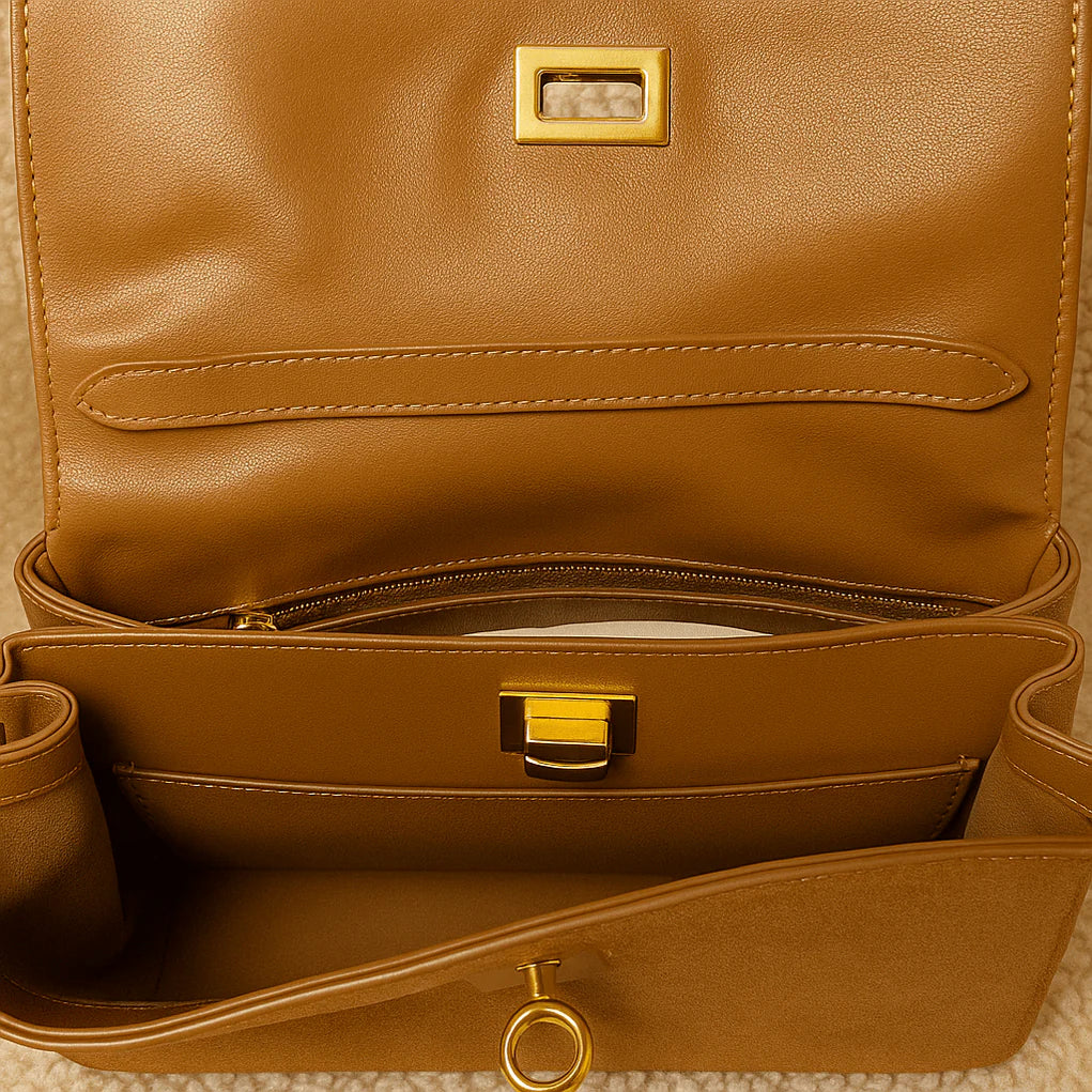 Faux Suede Tote Bag – Chocolate Brown Large Shoulder Work Bag