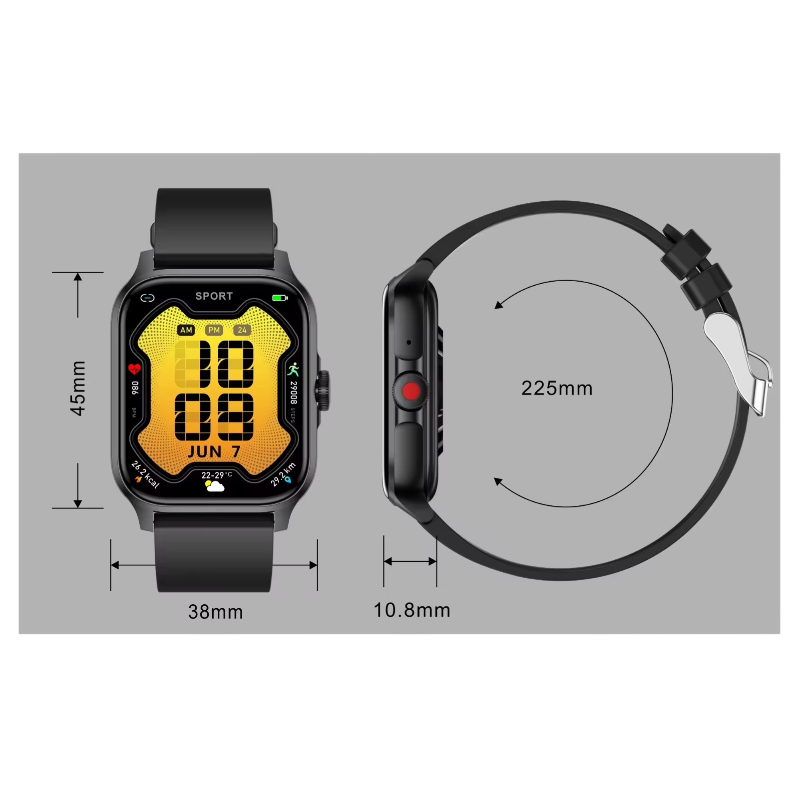  Amara - Smart Watch 1.85inch Health Monitoring AI Voice Assistant Men Women Fashion Smartwatch Sport Fitness Tracker