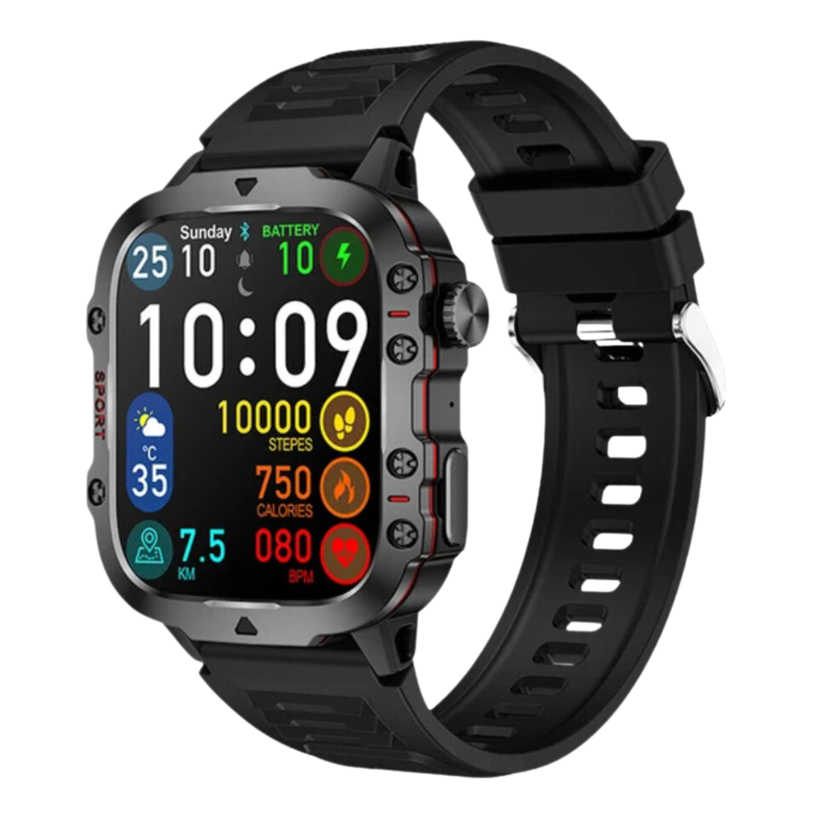 Apache - New 420mAh large battery outdoor sports men's smartwatch 1.96 inches 240 * 282 multi sport mode 100