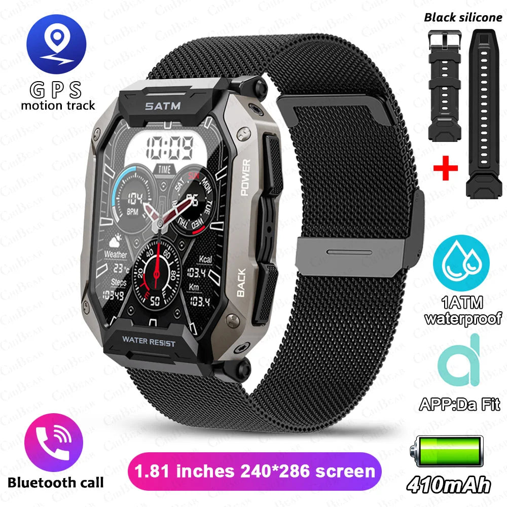 Force - Smart Watch Men Bluetooth Full Touch Screen 5ATM Waterproof Watches Sports