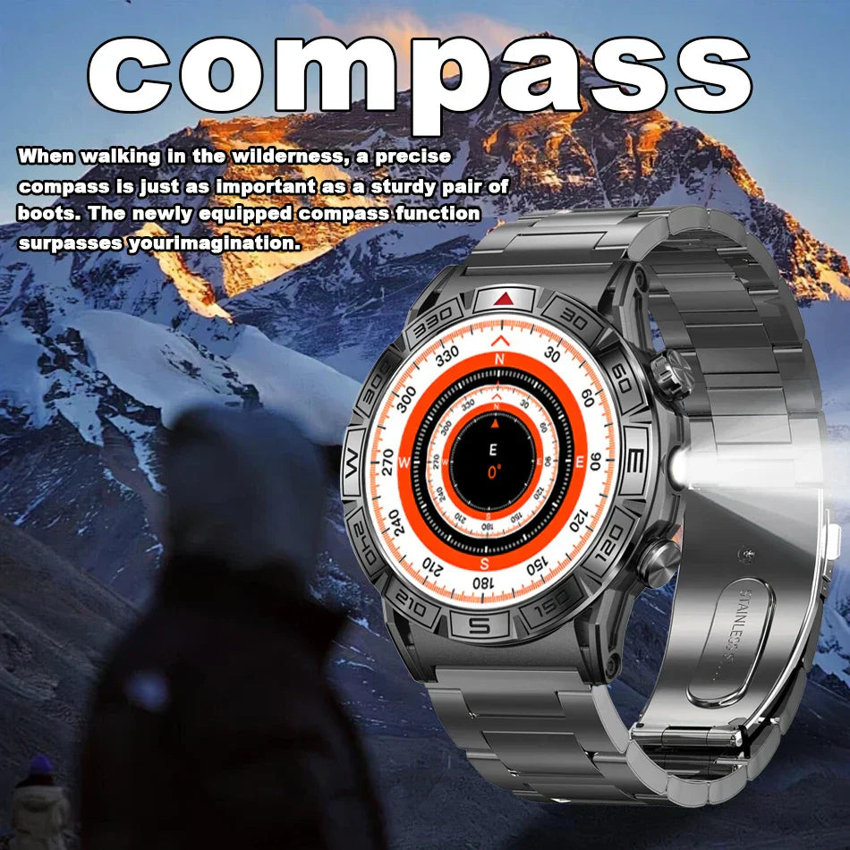 Shield - Smart Watch Men Altitude Compass GPS Sports 1ATM Waterproof Watch Bluetooth Talk SmartWatches