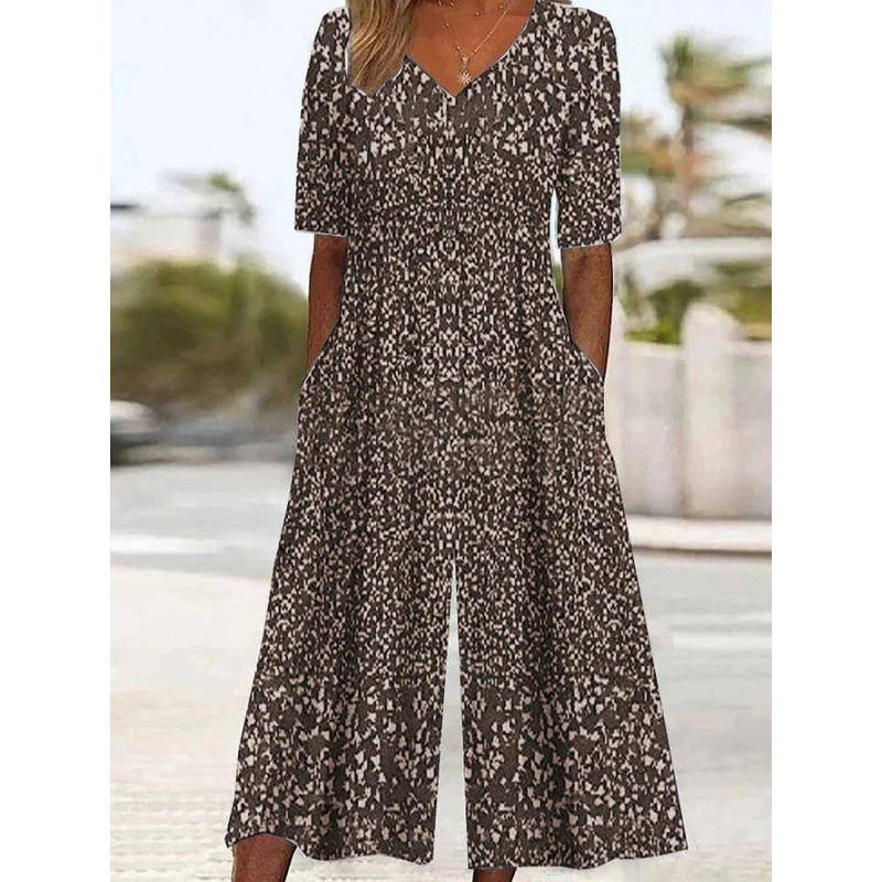 🔥LAST DAY 60% OFF🔥 Special Short Sleeve Blue Side Pocket Jumpsuit
