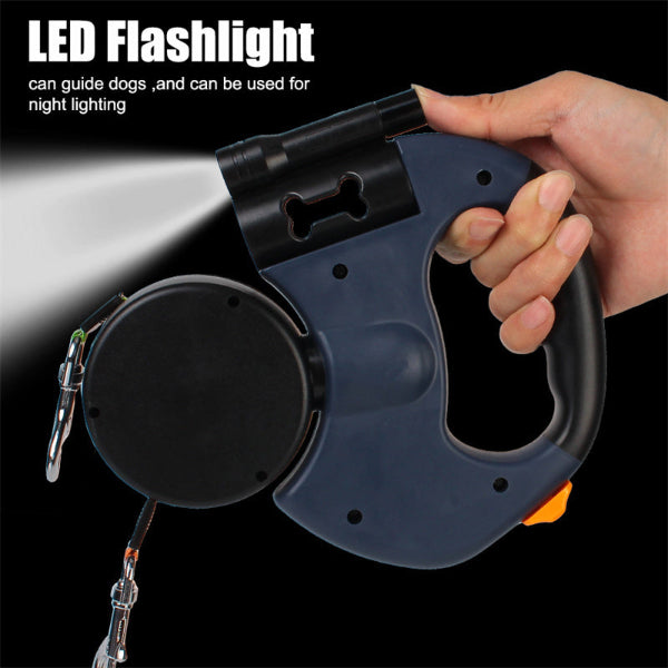 🔥Free Shipping⚡️Retractable Dog Leash For Small Dogs Reflective Dual Pet Leash Lead 360 Swivel No Double Dog Walking Leash With Lights Pet Products