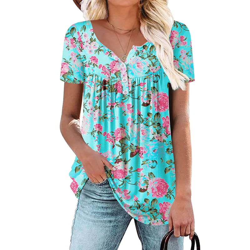 🌸 Floral Print Button-Up Blouse for Women – Lightweight, Flowy & Perfect for Everyday Wear👚