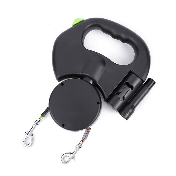 🔥Free Shipping⚡️Retractable Dog Leash For Small Dogs Reflective Dual Pet Leash Lead 360 Swivel No Double Dog Walking Leash With Lights Pet Products