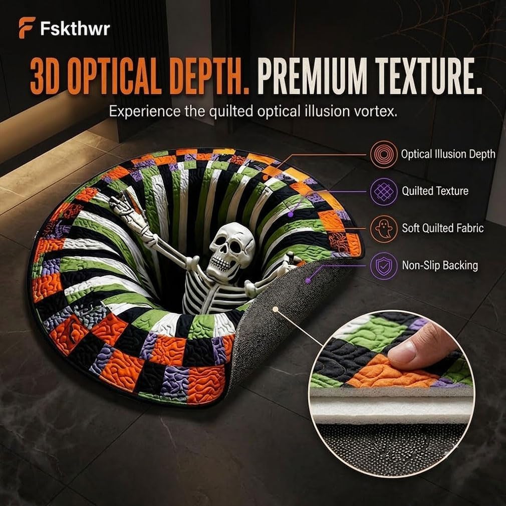 🎃 3D Candy Corn Abyss Halloween Rug