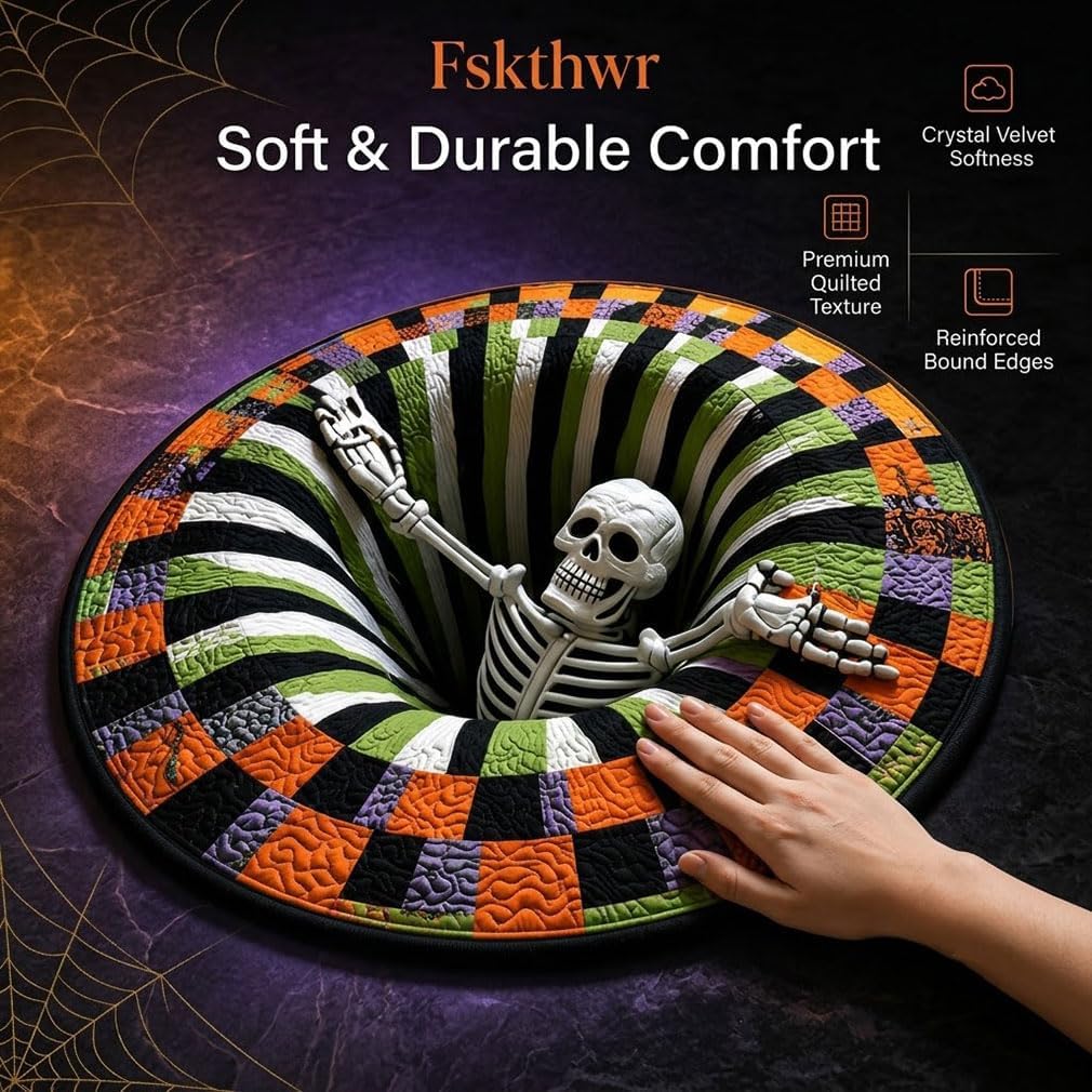 🎃 3D Candy Corn Abyss Halloween Rug
