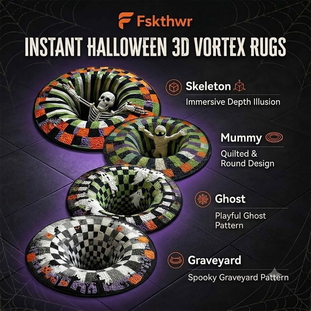 🎃 3D Candy Corn Abyss Halloween Rug