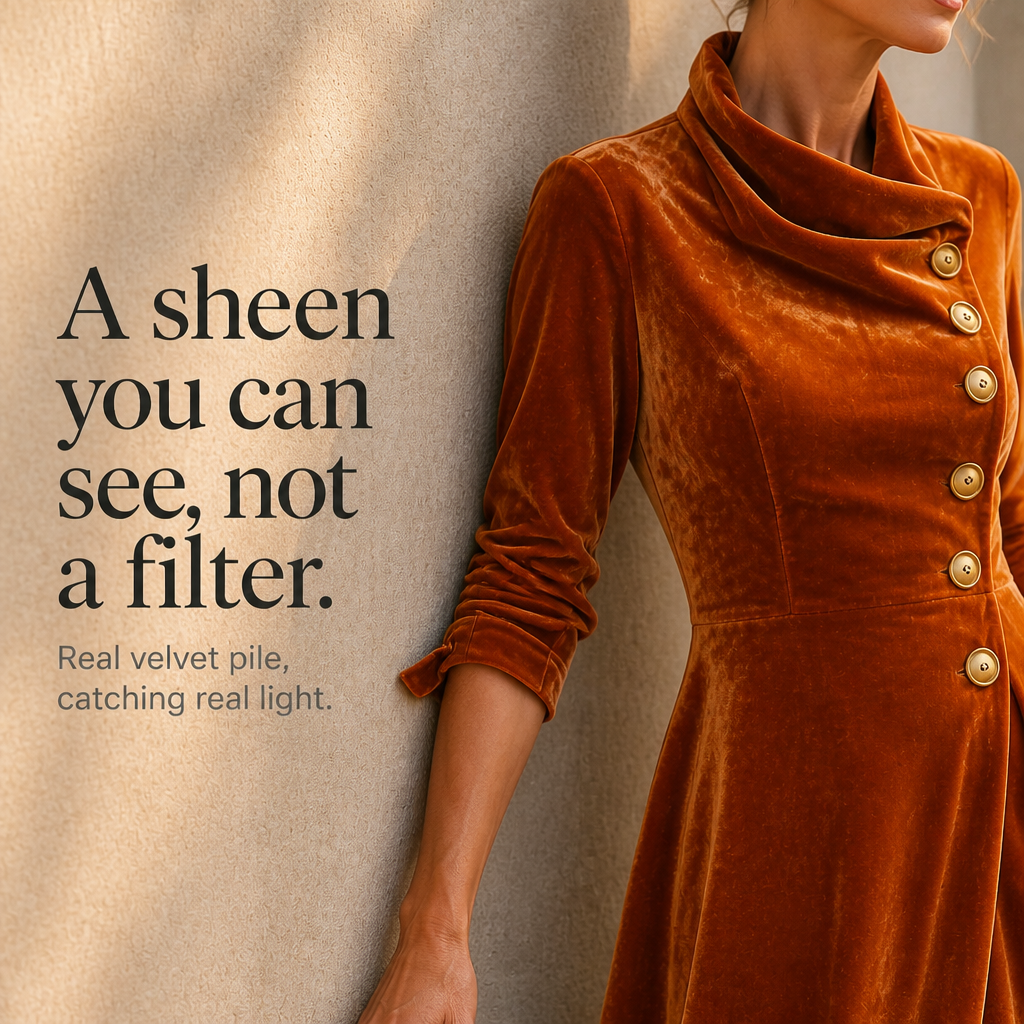  Cowl Neck Velvet-Look Maxi Dress