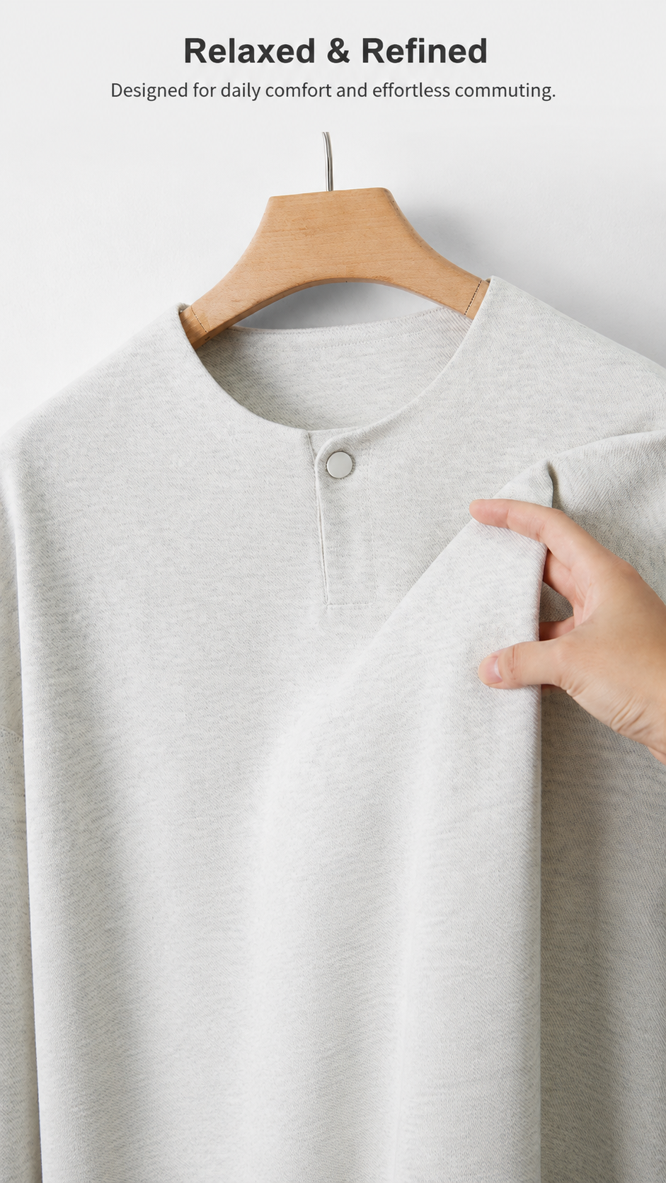 🤍 Relaxed Textured Henley Shirt