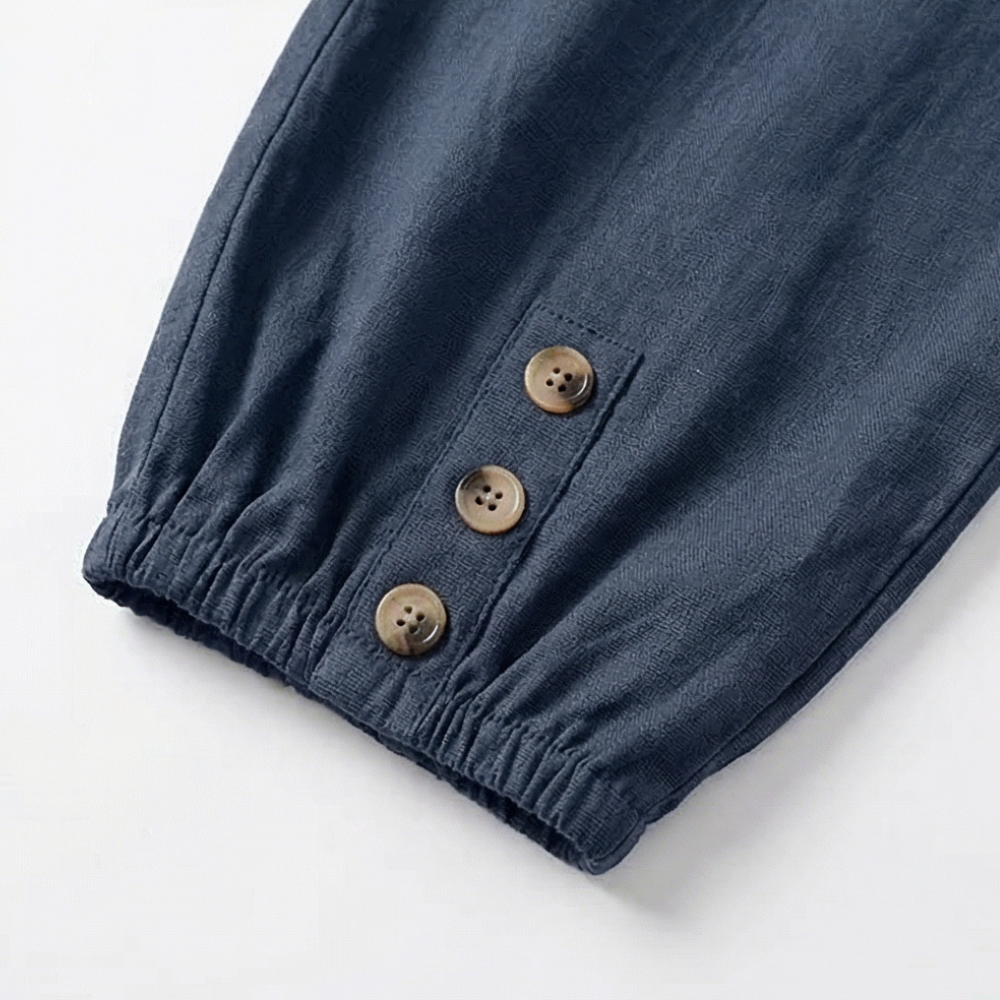 🔥Bestseller!  Lightweight Summer Capris with Button Hem
