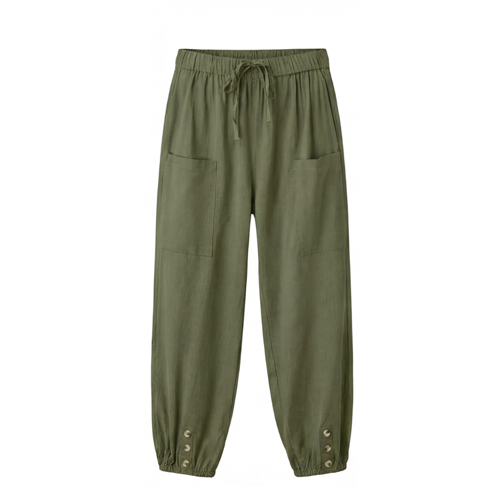 🔥Bestseller!  Lightweight Summer Capris with Button Hem