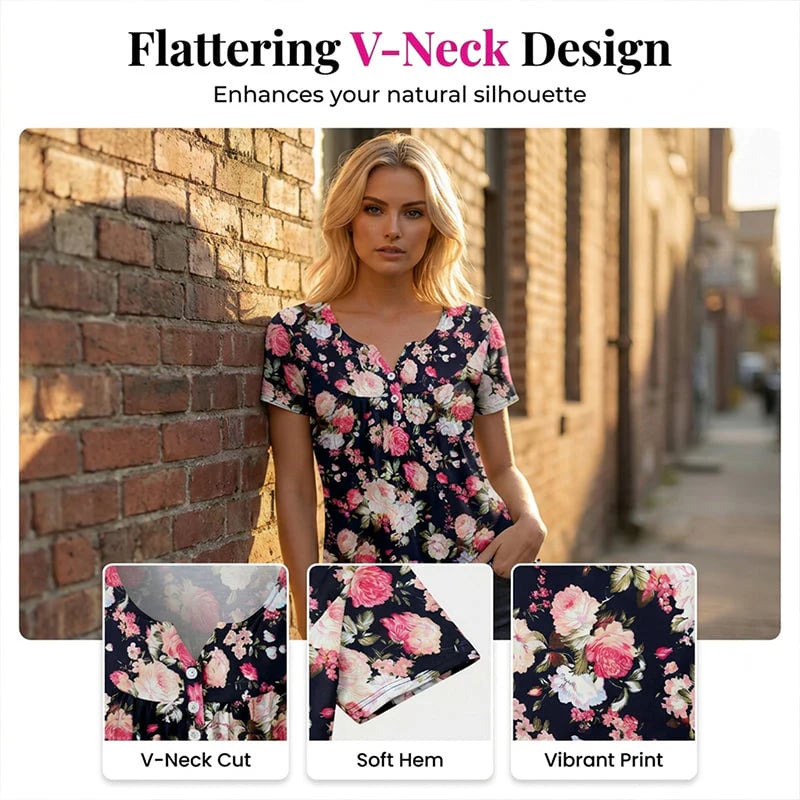 🌸 Floral Print Button-Up Blouse for Women – Lightweight, Flowy & Perfect for Everyday Wear👚