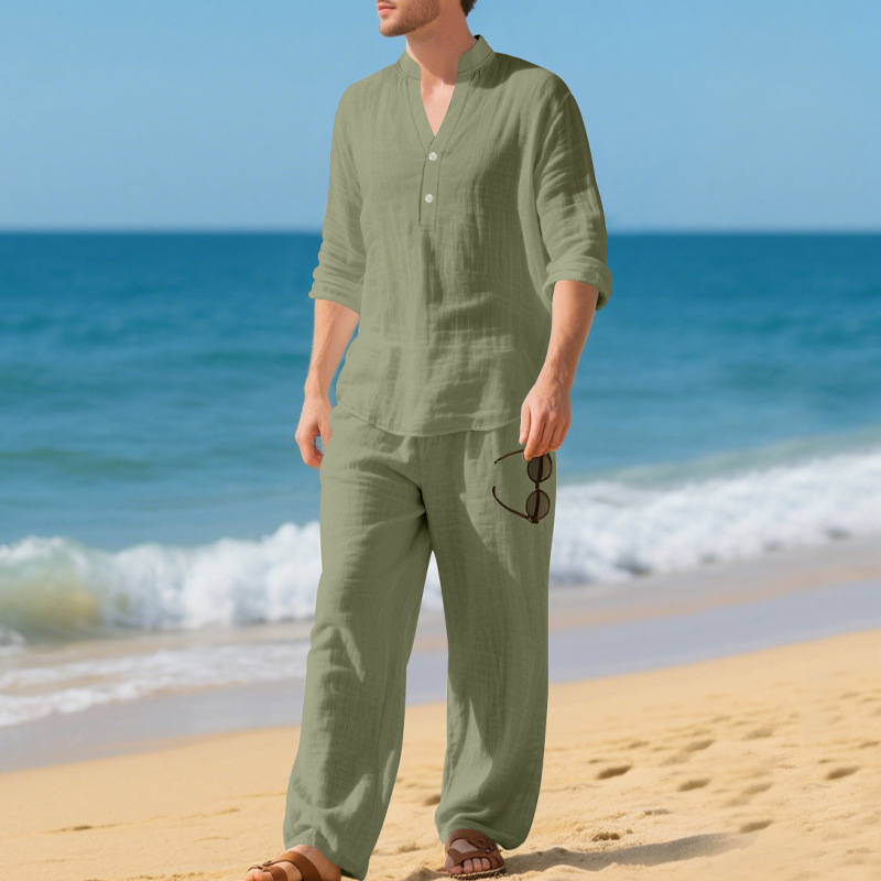 Linen Men's Casual Loose Breathable Suit