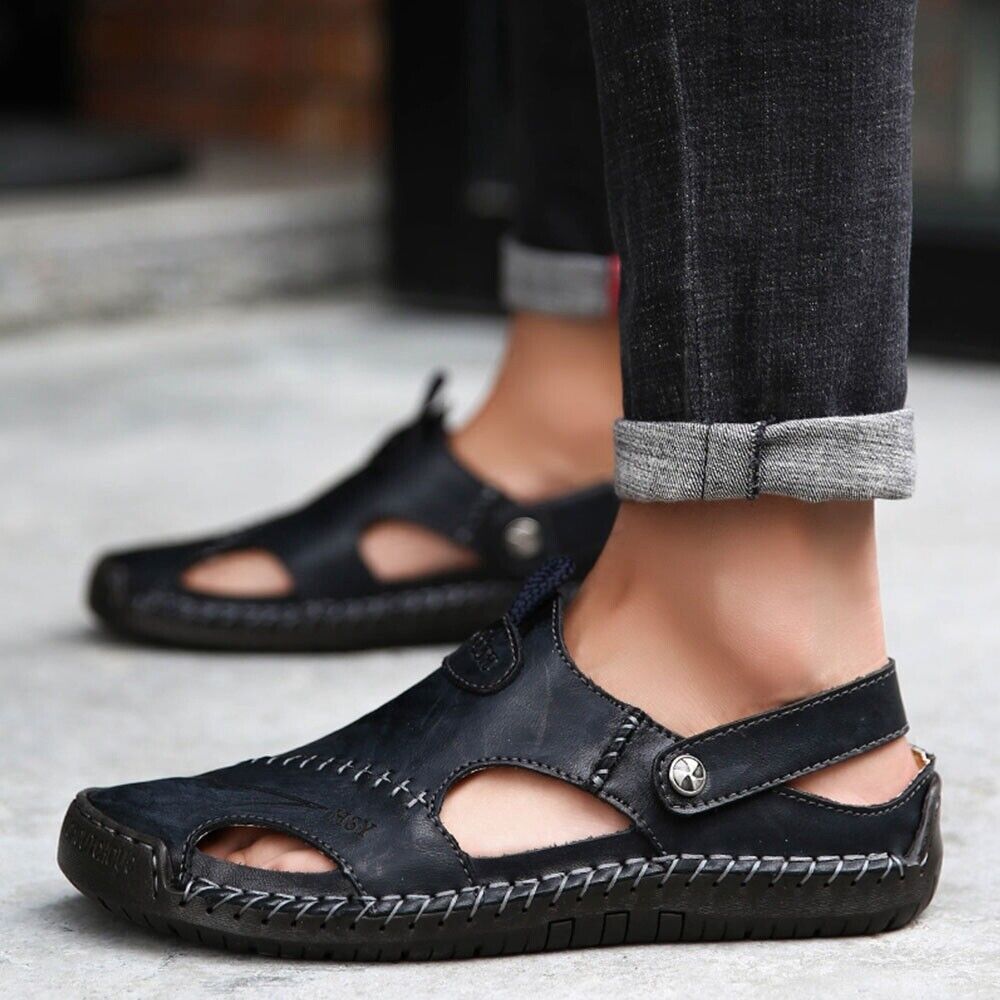 🔥HOT SALE🎁--60% OFF 🎉 Men's Casual Breathable Handmade Leather Sandals
