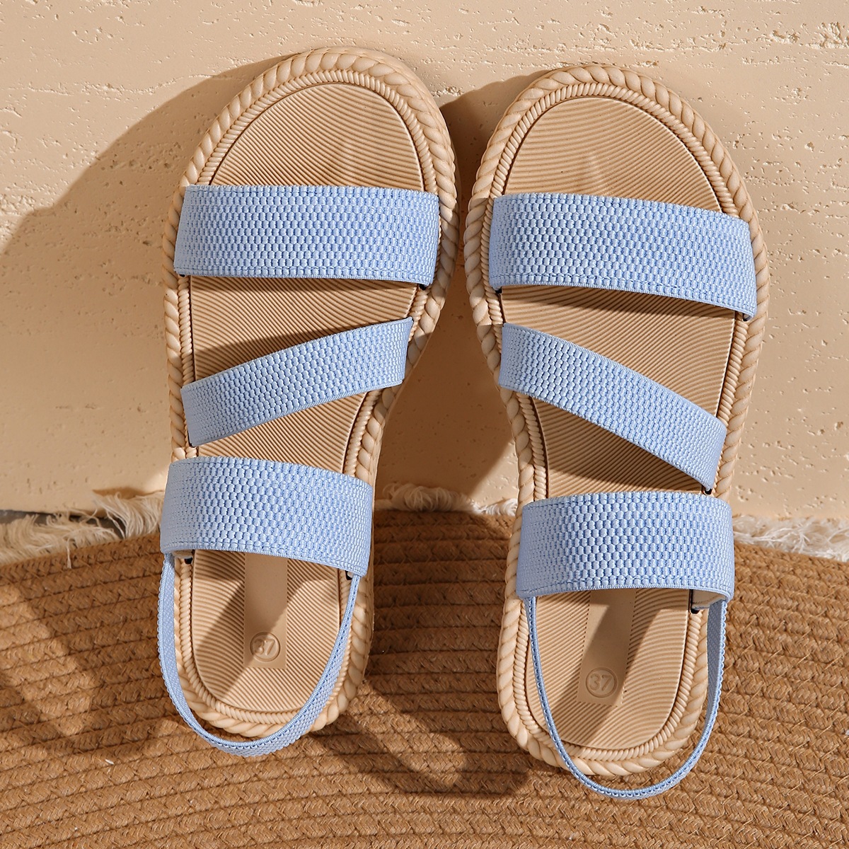 Boho Woven-Edge Sandals – Effortless Slip-On with Built-In Arch Support-aakge