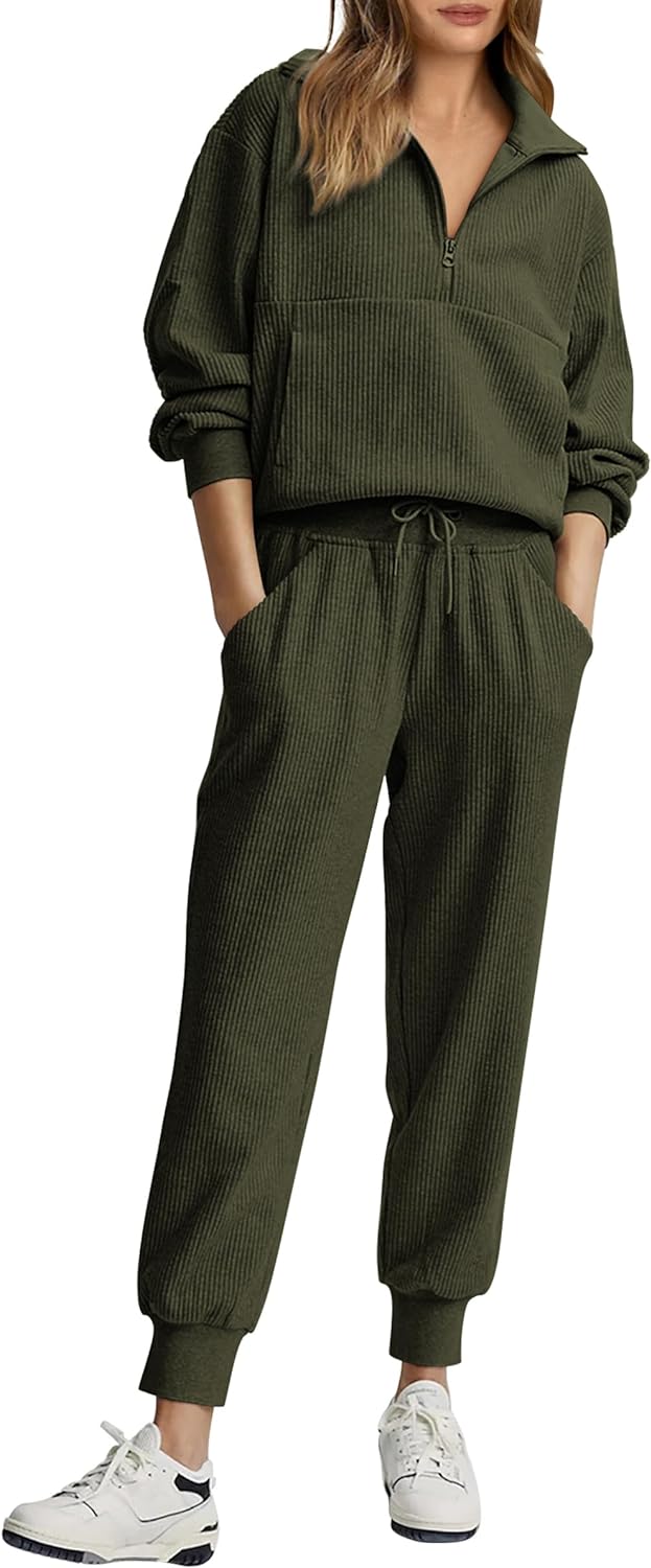 NEW 🔥 Women's Cotton Two-Piece Oversized Drawstring Sweatshirt Wide Leg Sweatpants Casual Set-aakge