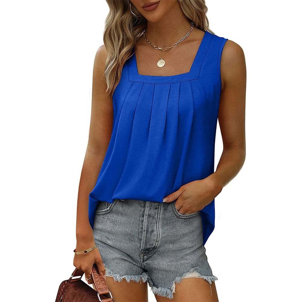 Womens Tank Tops Loose Fit Causal Summer U Neck Sleeveless Soft