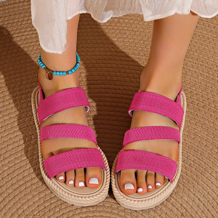 Boho Woven-Edge Sandals – Effortless Slip-On with Built-In Arch Support-aakge