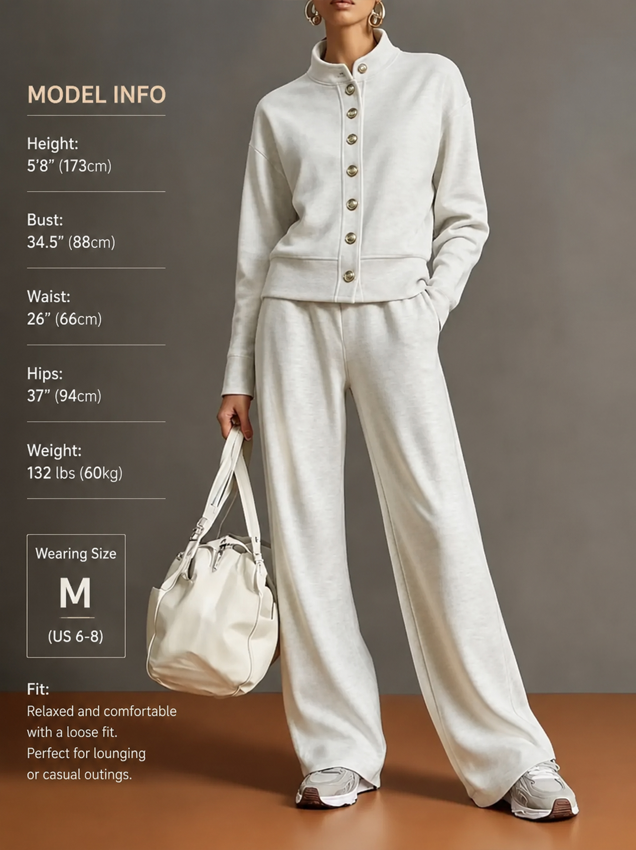 ⭐ The Everyday Comfort  Set | Stand Collar Jacket & Wide Leg Pants Two Piece Outfit