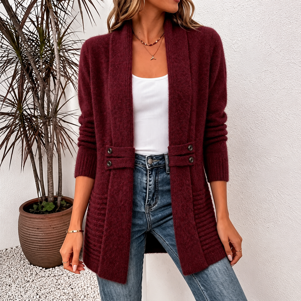 ✨New Arrivals & Special Offers-Women's Casual Double-Breasted Knit Cardigan