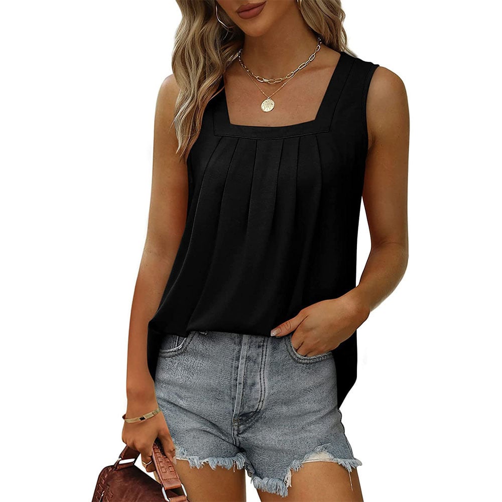 Womens Tank Tops Loose Fit Causal Summer U Neck Sleeveless Soft