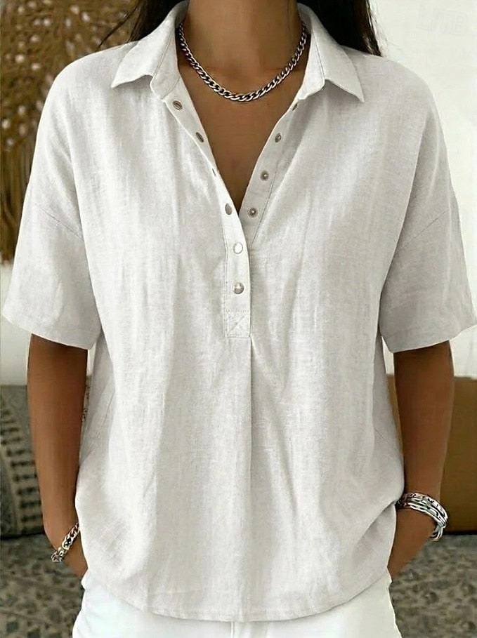 Willow | Blouse with Collar and Button-aakge