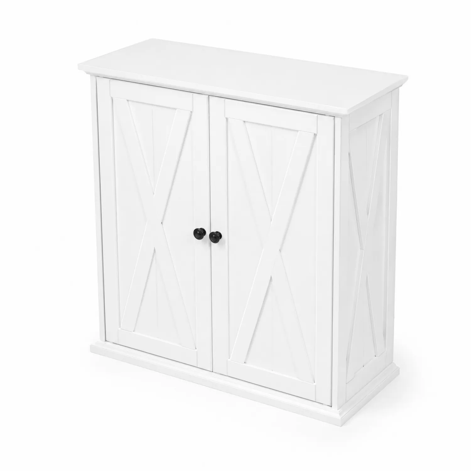 Szafka z dwoma drzwiami biała 80x30x90 cm z drewna sosnowego-caviranest