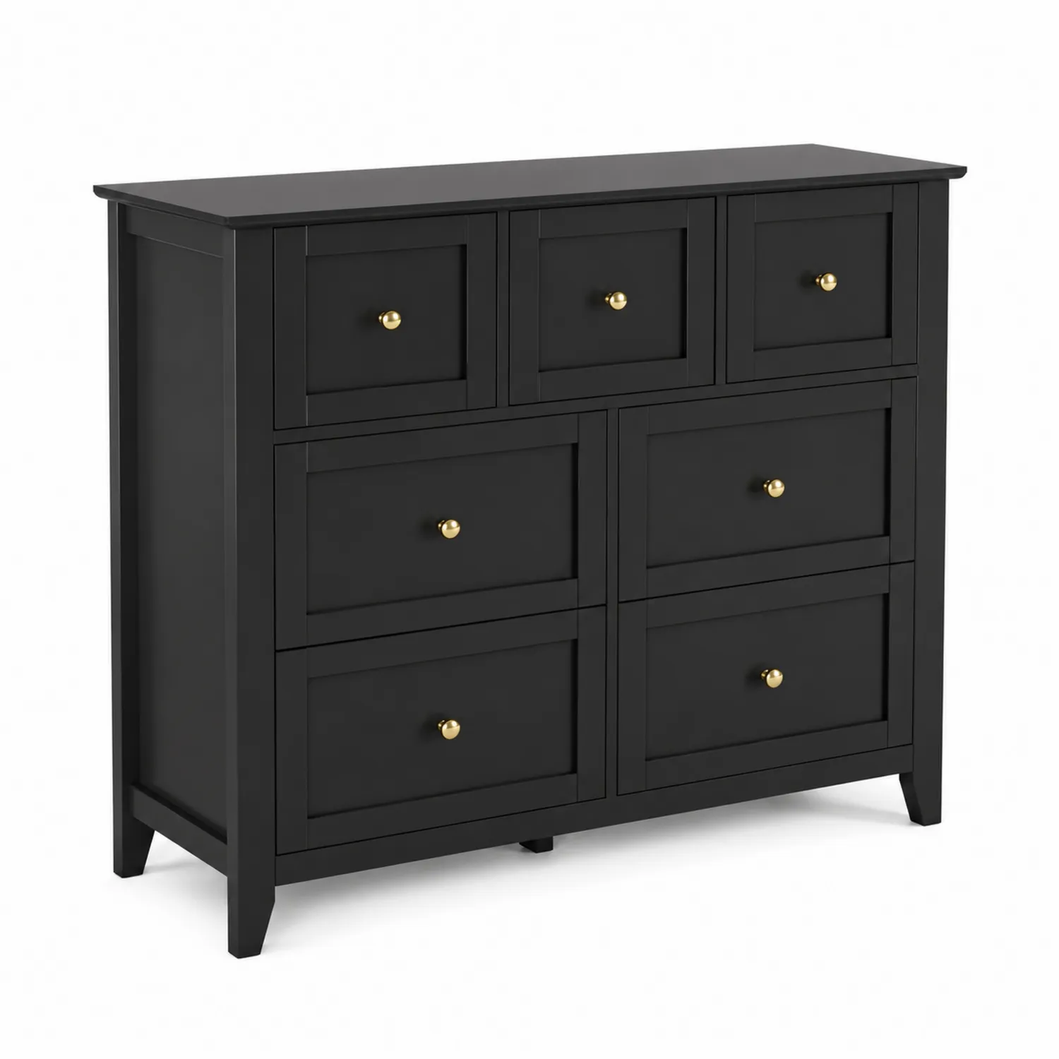 Czarna komoda MDF z 8 szufladami-caviranest