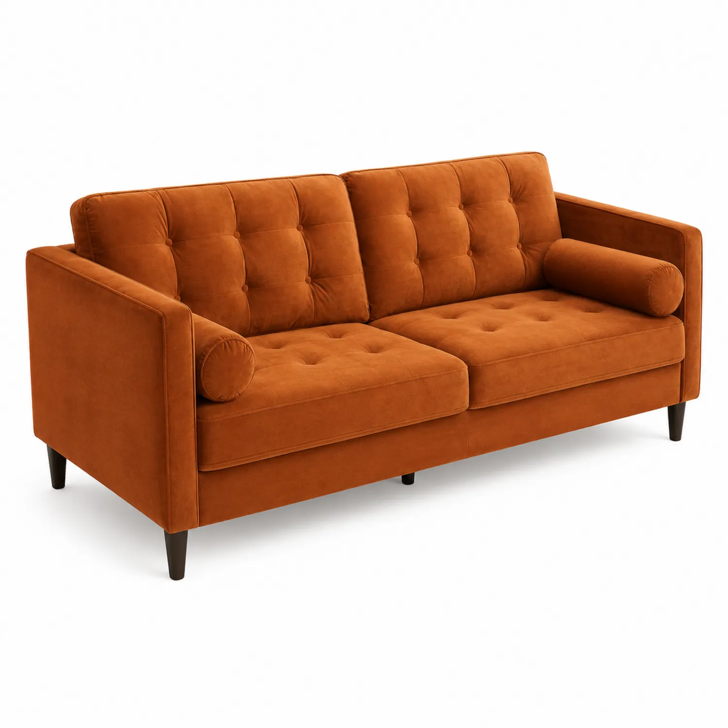 Sofa trzyosobowa aksamitna Brązowa-caviranest