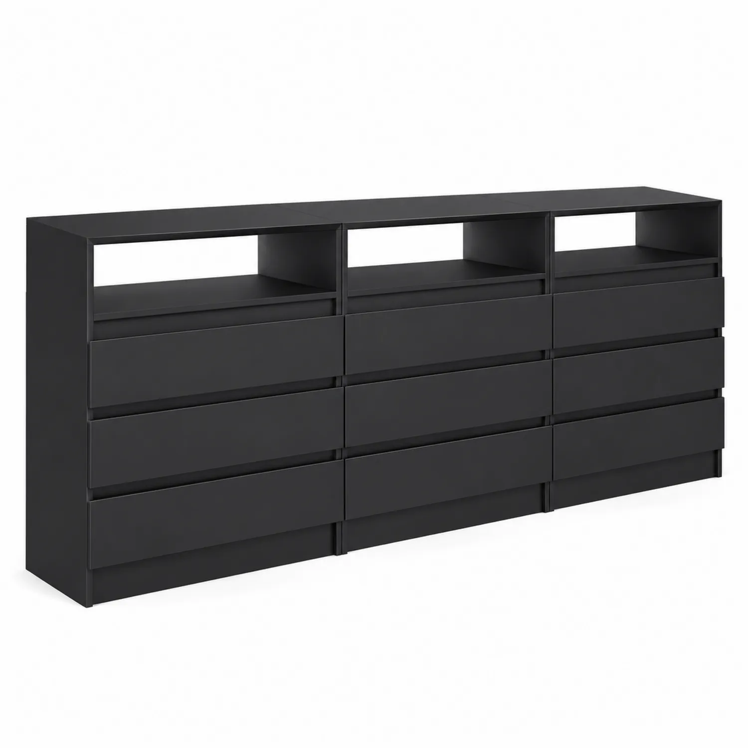 Komoda z MDF z szufladami czarna 140x40x80 cm-caviranest