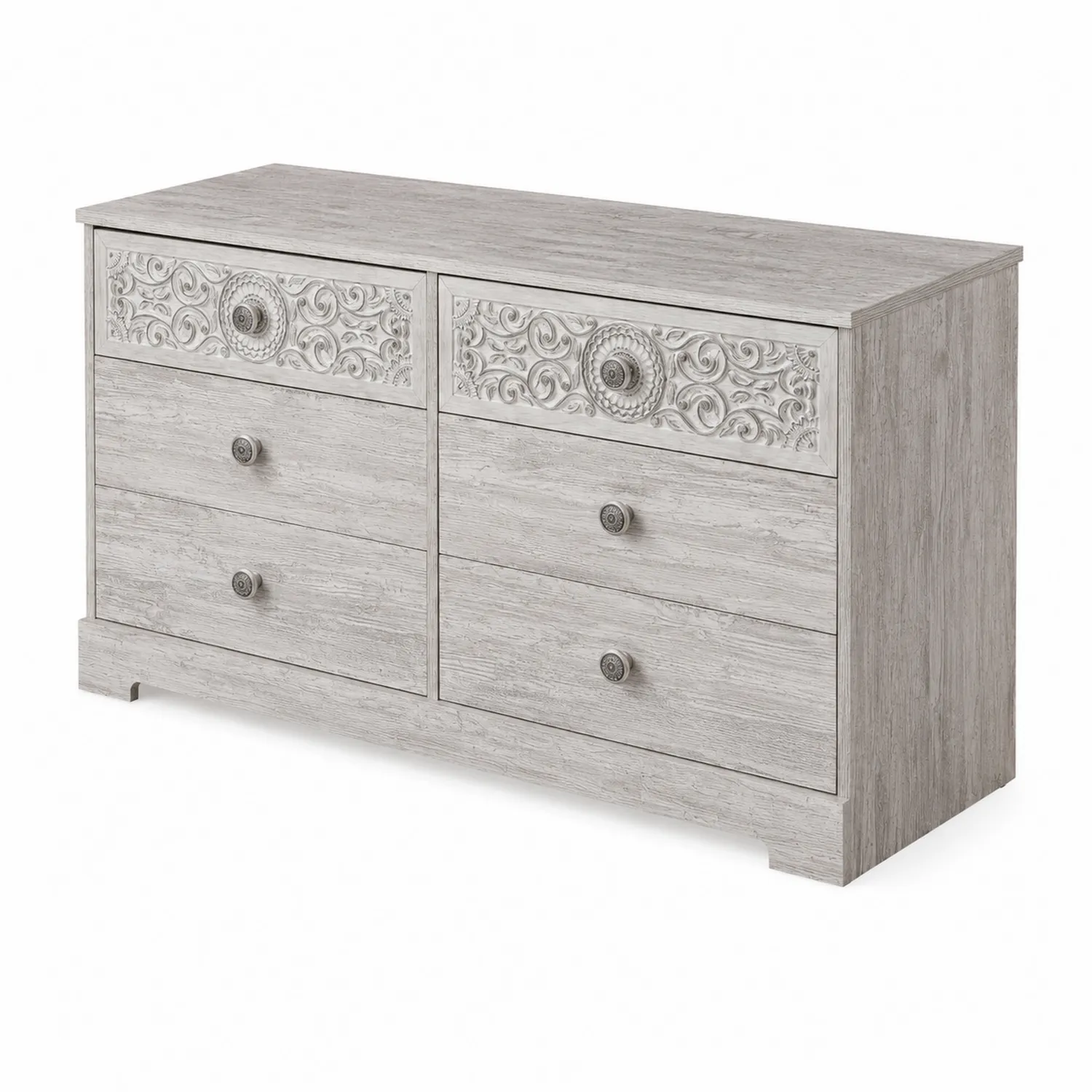 Komoda MDF z ornamentem, sześć szuflad, 120 cm-caviranest
