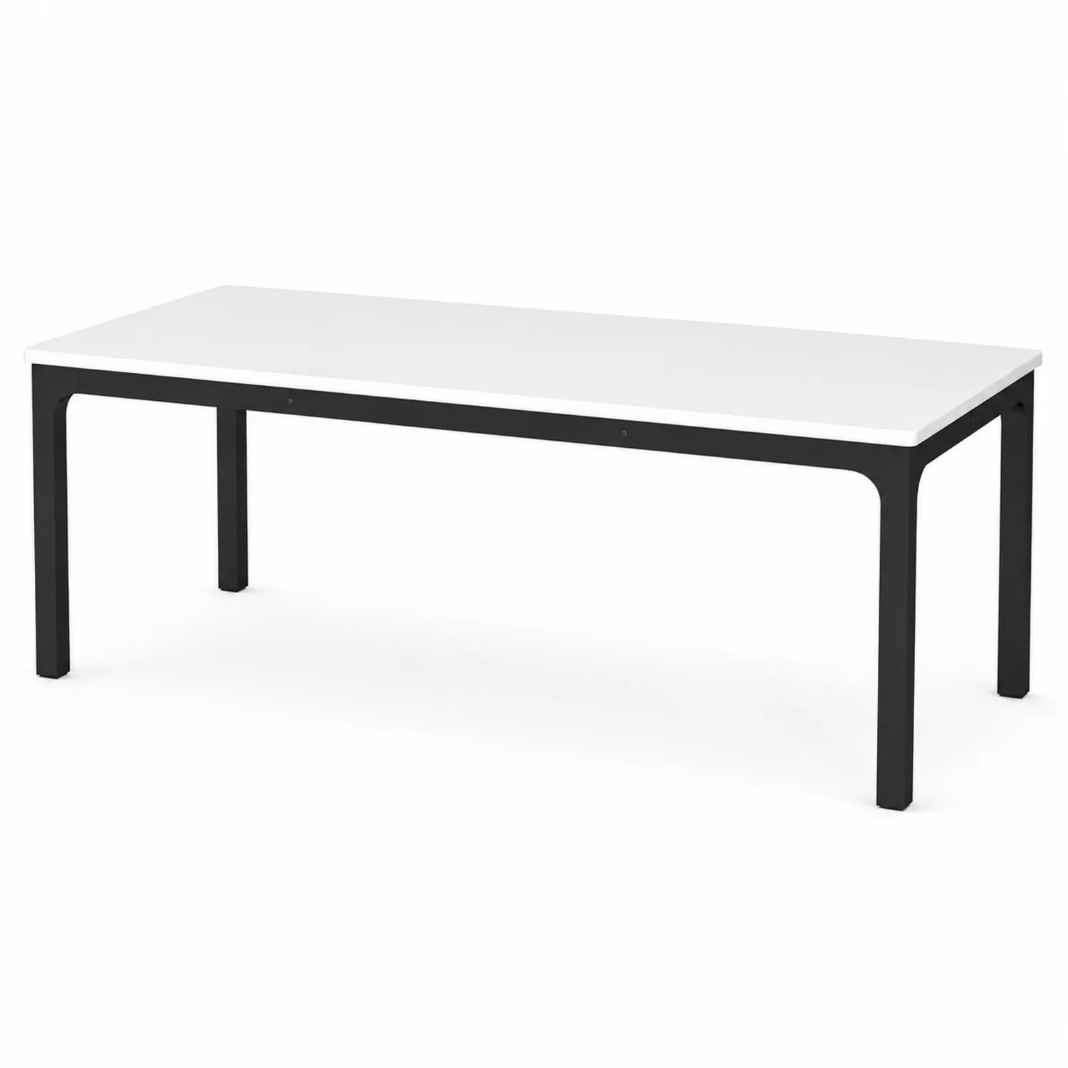 Stół jadalniany biały MDF, stalowe nogi, 180x90x75 cm-caviranest