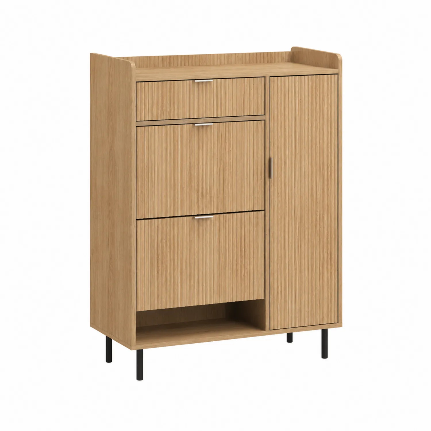Szafka na buty z trzema szufladami i szafką z laminowanej płyty MDF 80x35x100 cm-caviranest