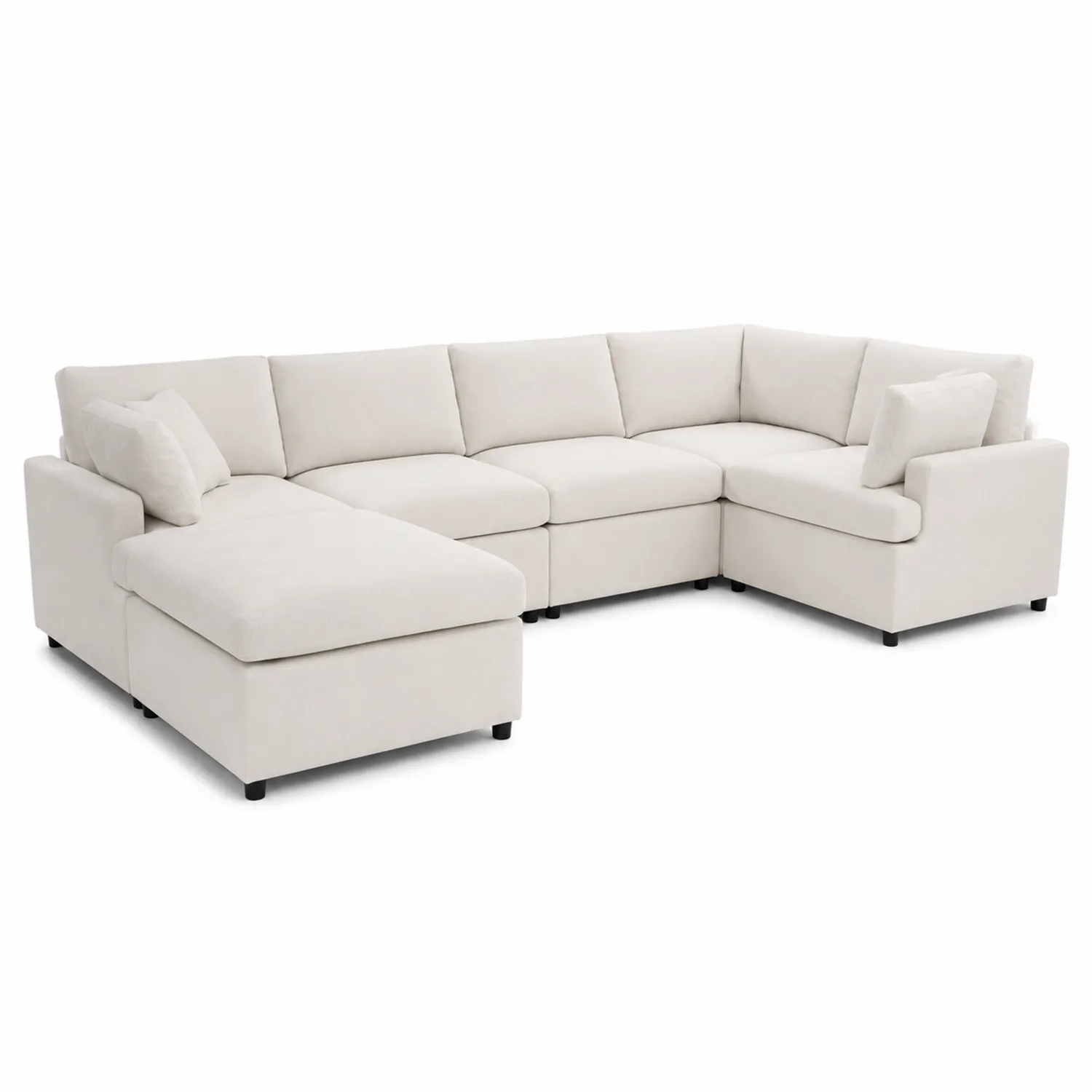 Narożna sofa modułowa z tkaniny, beżowy-caviranest