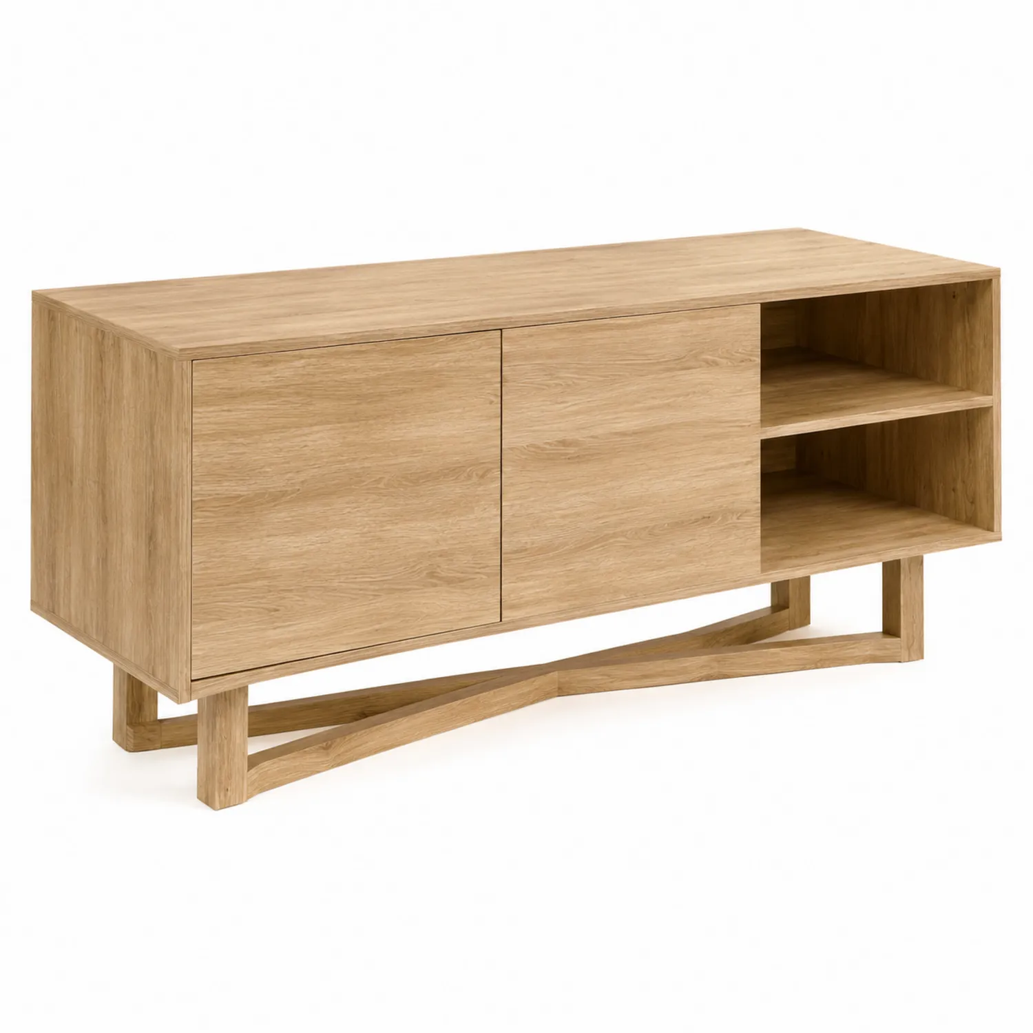 Szafka RTV drewniana z półkami, 150 cm-caviranest