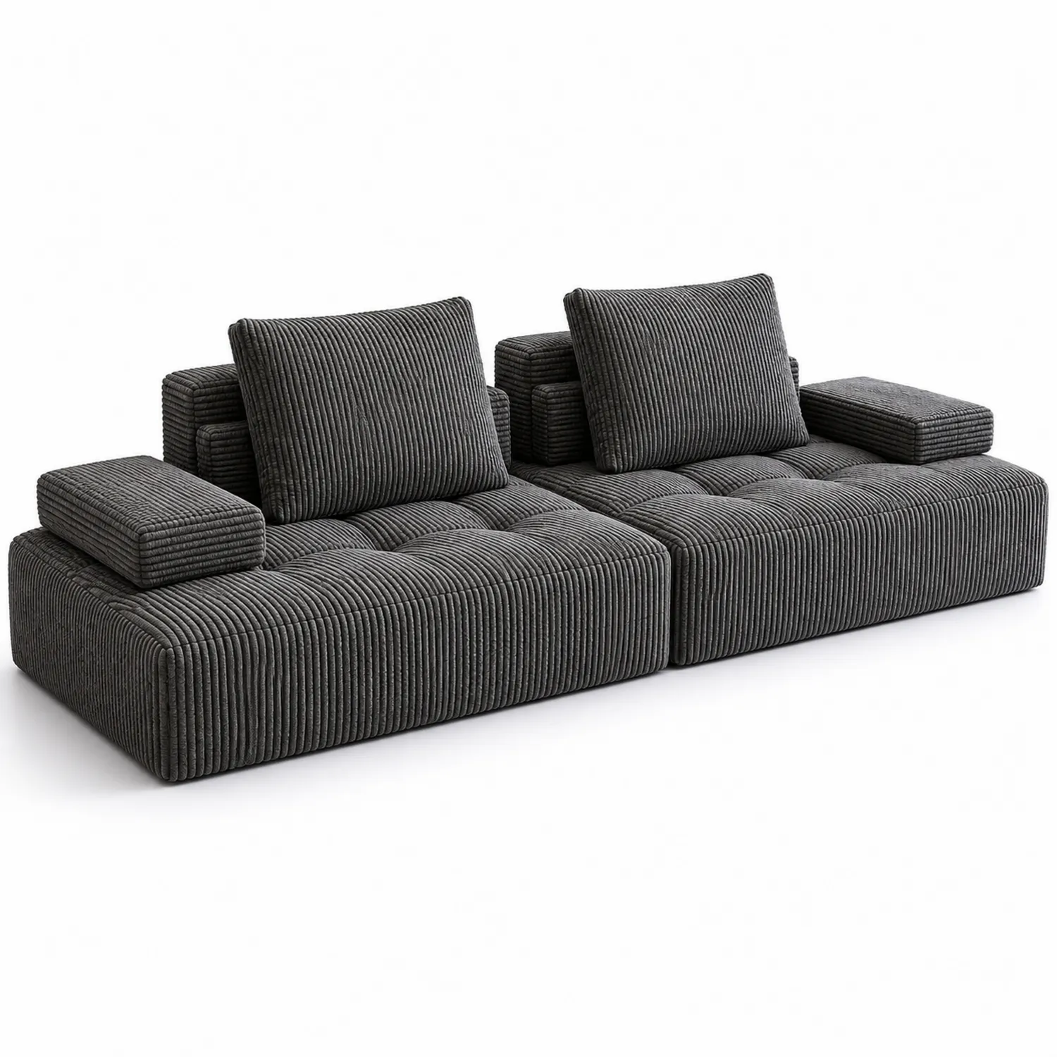 Sofa dwumiejscowa sztruksowa antracytowa-caviranest