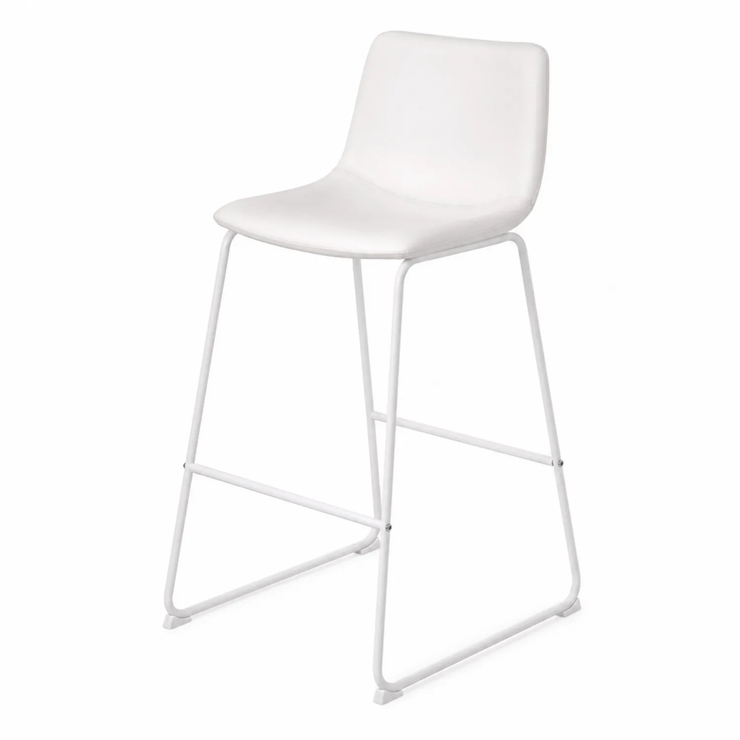 Stołek barowy biały stalowy skórzany 97cm-caviranest