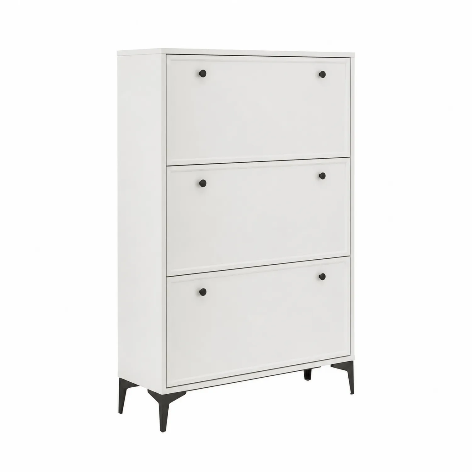 Szafka na buty z płyt MDF i metalowymi nogami, Biały, 90x120x30 cm-caviranest